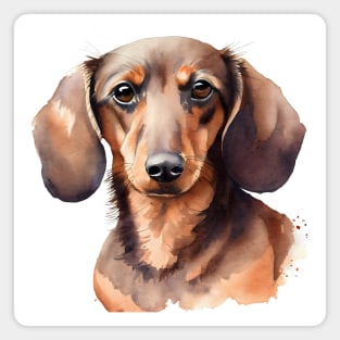 Watercolor Dachshund Portrait Magnet